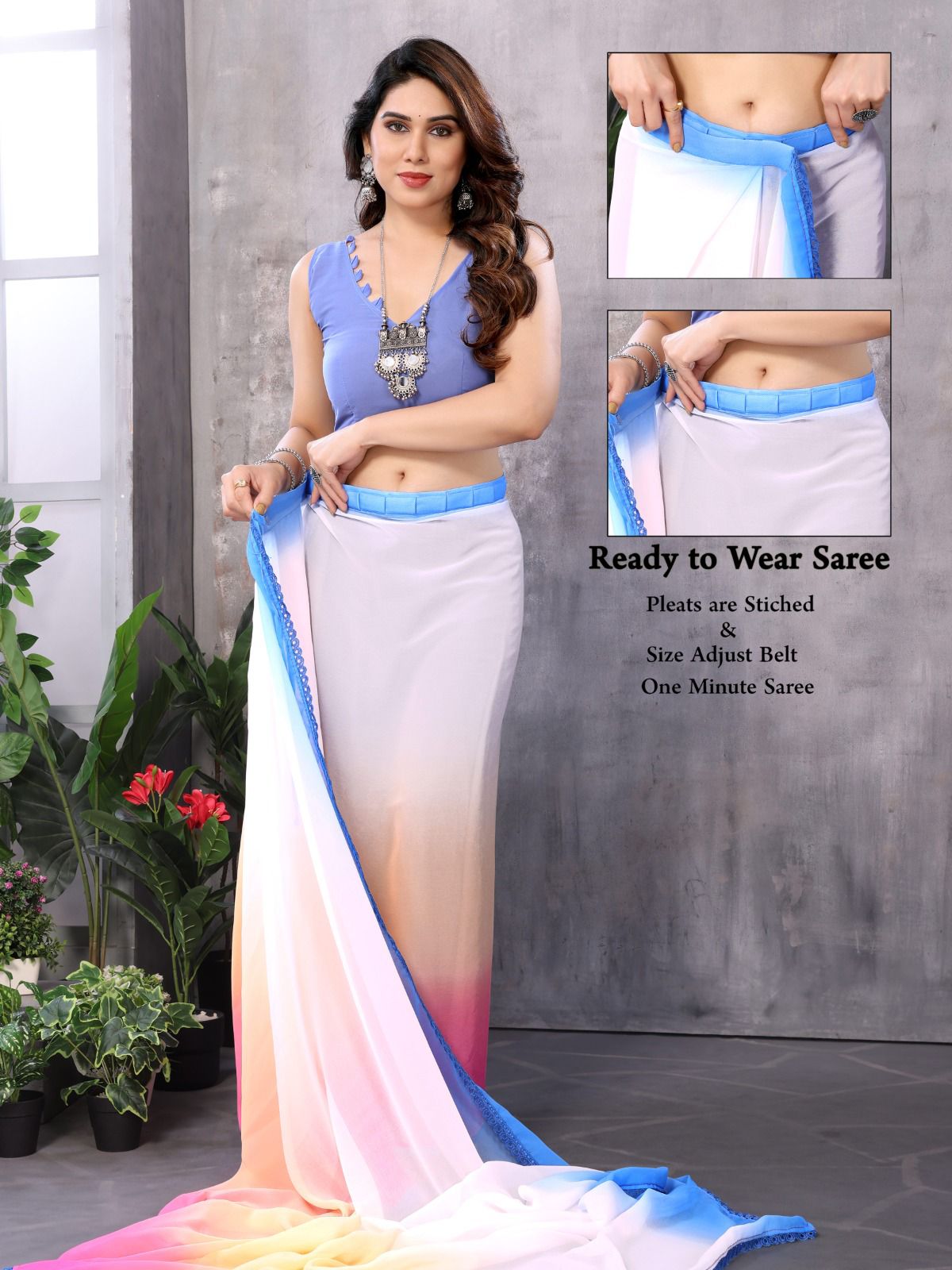 SF 737 Pure Soft Printed Georgette Readymade Sarees Wholesale Price In Surat
